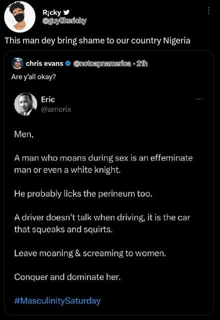 Ricky guylikaiaky this man dey bring shame to our country nigeria chris evans no