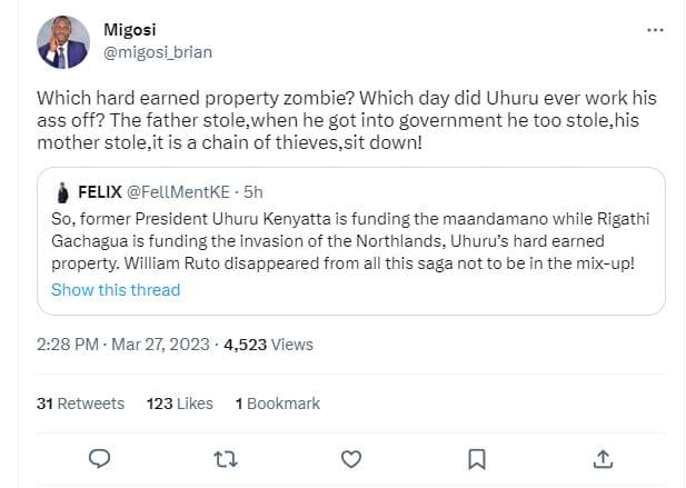 Migosi migosi_brian which hard earned property zombie? which day did uhuru ever