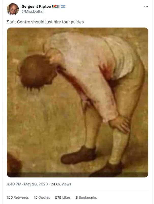 Sergeant kiptoo missdollar_ sarit centre should just hire tour guides 4.40 pm ma