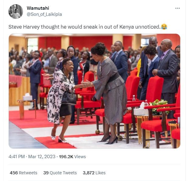 Wamutahi son_of_laikipia steve harvey thought he would sneak in out of kenya unn