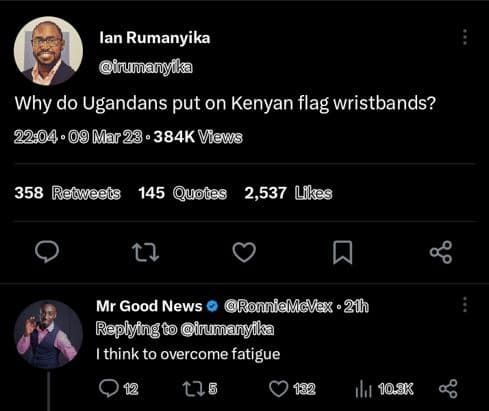 Lan rumanyika irumanyfka why do ugandans put on kenyan flag wristbands? 0 mar23.