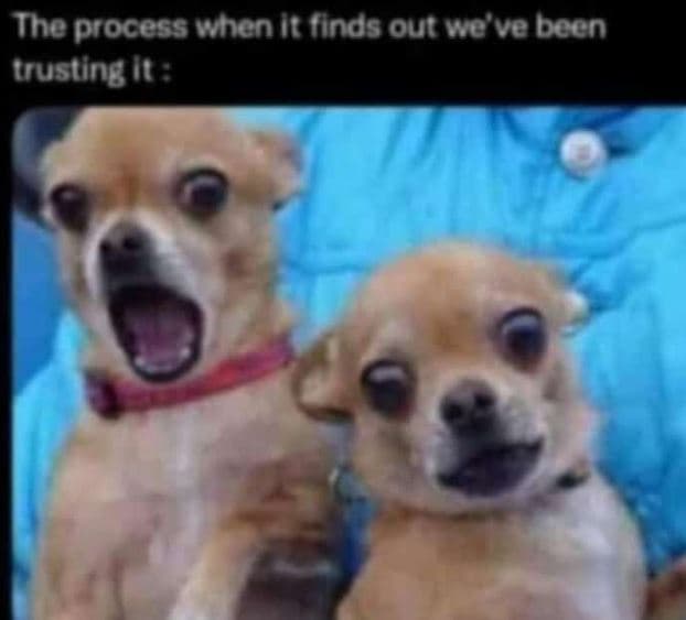 The process when ifinds oul weve bocn trusting t