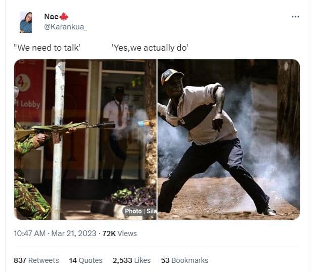 Nae karankua 'we need to talk' 'yes,we actually do' lobby photo 10.47 am . mar 2