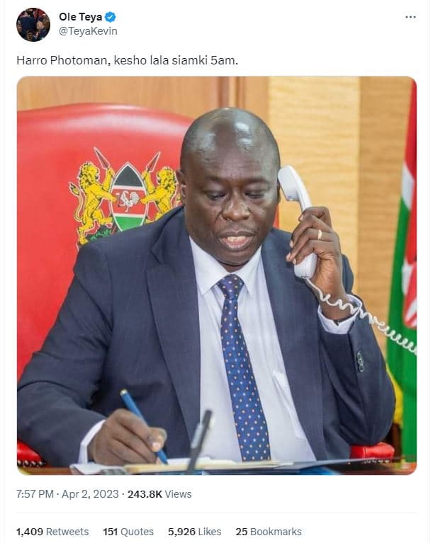 Ole teya teyakevin harro photoman kesho lala siamki 5am. 7.57 pm apr 2, 243.8k v