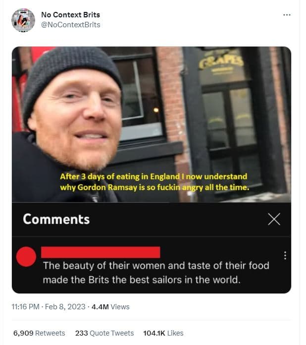 No context brits nocontextbrits after 3 days ' of eating in england now understa