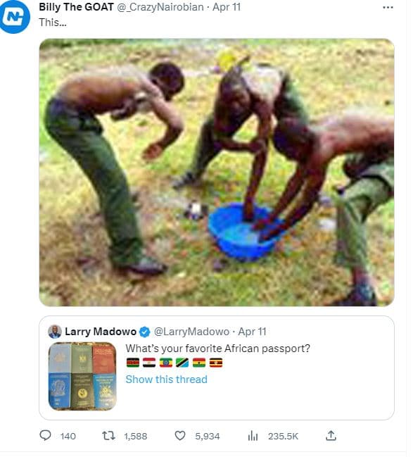 Billy the goat _crazynairobian apr 11 this larry madowo larrymadowo apr 11 what'