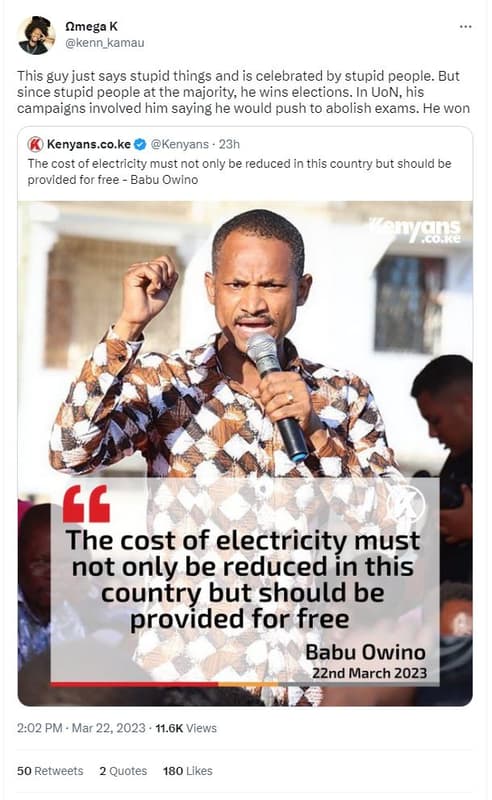 Omega k kenn_kamau this guy just says stupid things and is celebrated by stupid