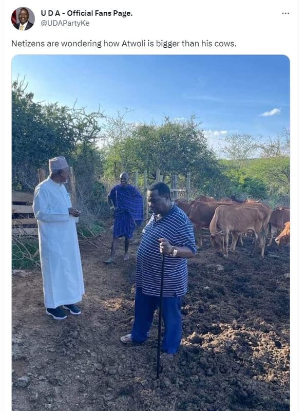 Uda official fans page udapartyke netizens are wondering how atwoli is bigger th