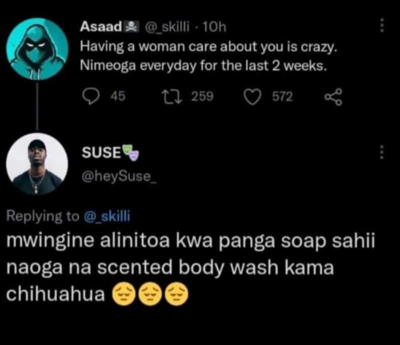 Asaad skilli 1oh having a woman care about you is crazy. nimeoga everyday for th