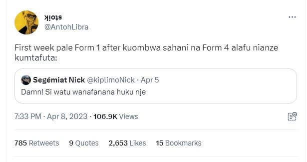 Xiois antohlibra first week pale form after kuombwa sahani na form 4 alafu nianz