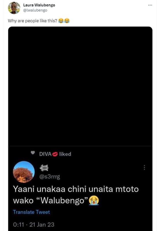 Laura walubengo lwalubengo why are people like this? 2 diva liked s3rrrg yaani u