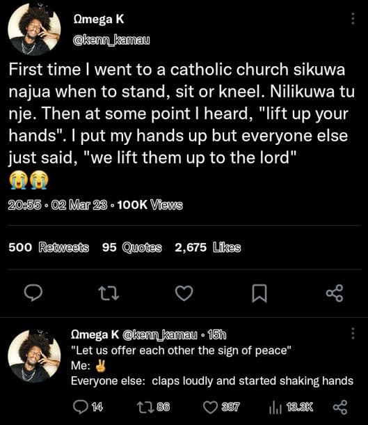Omega k kann_kamau first time went to a catholic church sikuwa najua when to sta