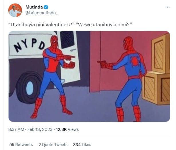 Mutinda brianmutinda 'utanibuyia nini valentine's? 'wewe utanibuyia nimi? nypd 8