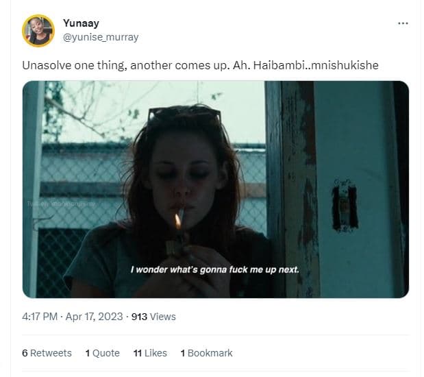 Yunaay yunise_murray unasolve one thing another comes up. ah. haibambi_mnishukis