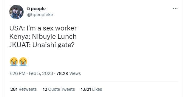 5 people 5peopleke usa i'm a sex worker kenya nibuyie lunch jkuat unaishi gate?