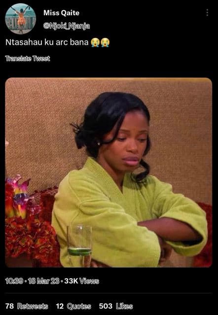 Miss qaite nak_njanja ntasahau ku arc bana translate tweet mar 23 . 33k vicws 78