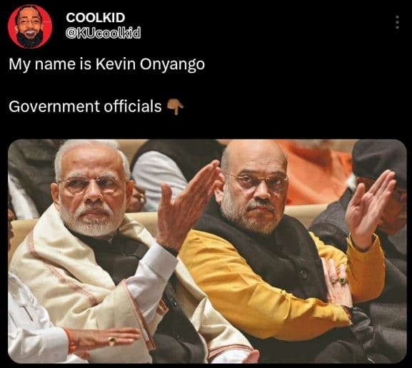 Coolkid kucoolkid my name is kevin onyango government officials