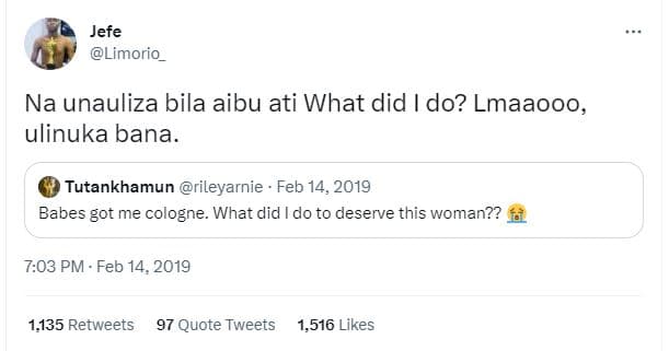 Jefe limorio na unauliza bila aibu ati what did do? lmaaooo ulinuka bana tutankh