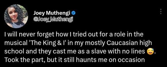 Joey muthengi jogy muthengi will never forget how i tried out for a role in the