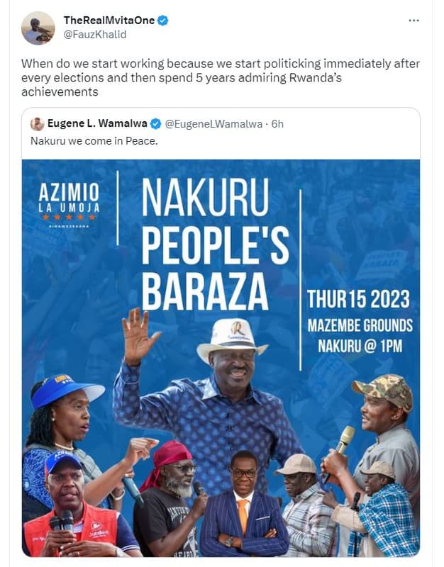 Therealmvitaone fauzkhalid when do we start working because we start politicking