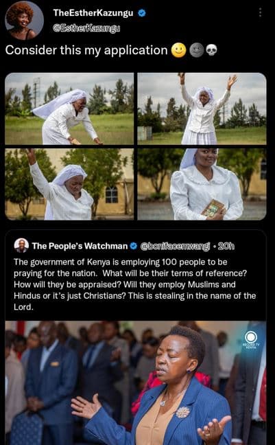 Theestherkazungu esthakazungy consider this my application the people's watchman