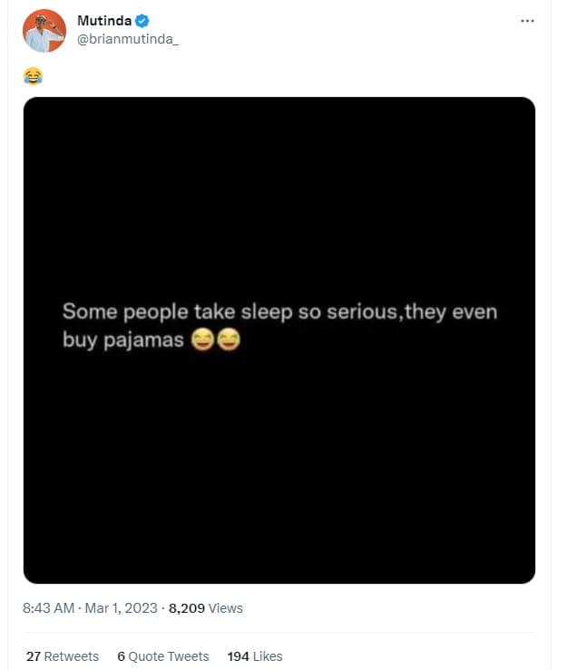 Mutinda brianmutinda _ some people take sleep so serious, they even buy pajamas