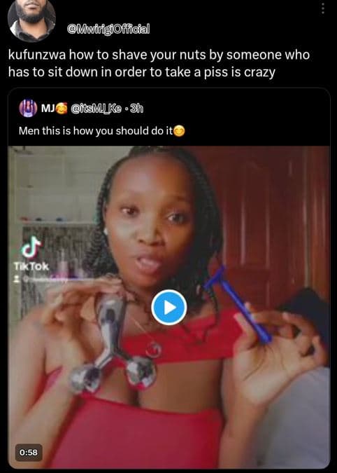 Mwtifgfofiicial kufunzwa how to shave your nuts by someone who has to sit down i