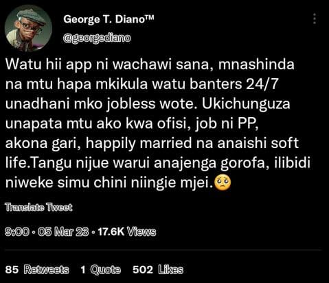 George t. dianotm georgediano watu hii app ni wachawi sana, mnashinda na mtu hap