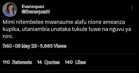 Evansquez evansquezn mimi nitembelee mwanaume alafu nione ameanza kupika utaniam