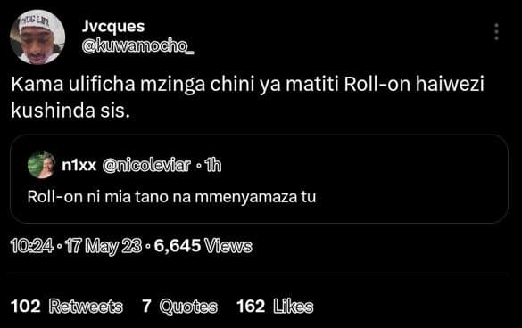 Jvcques kuwamocho_ kama ulificha mzinga chini ya matiti rollon haiwezi kushinda