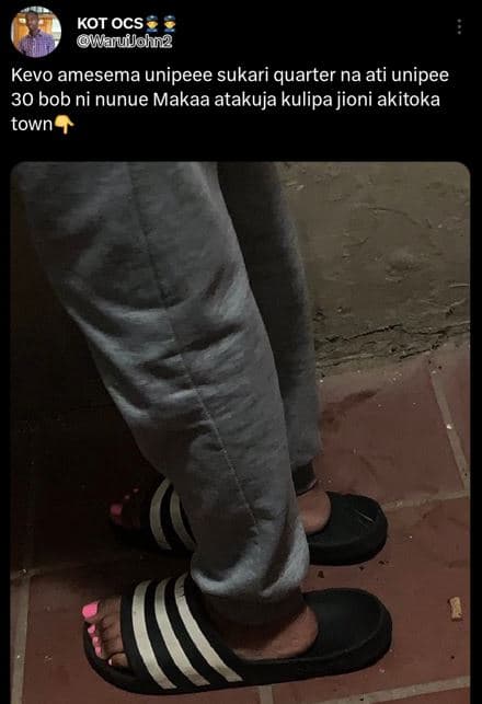 Kot ocs wajuijohn2 kevo amesema unipeee sukari quarter na ati unipee 30 bob ni n