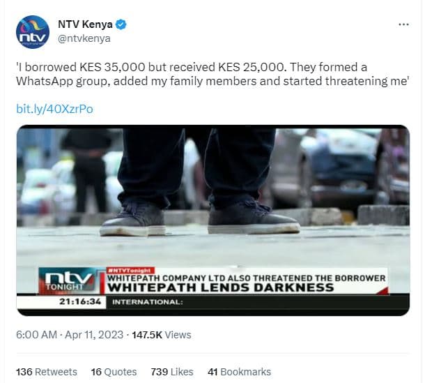 Ntv kenya ntvkenya '1borrowed kes 35,000 but received kes 25,000. they formed a