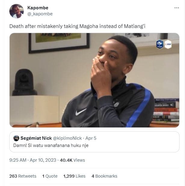 Kapombe _kapombe death after mistakenly taking magoha instead of matiang'i segém