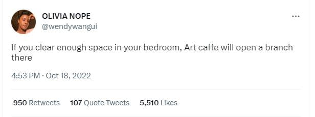 Olivia nope wendywangui if you clear enough space in your bedroom, art caffe wil