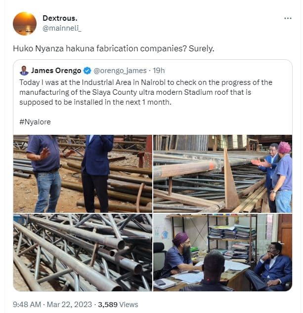 Dextrous mainneli _ huko nyanza hakuna fabrication companies? surely. james oren