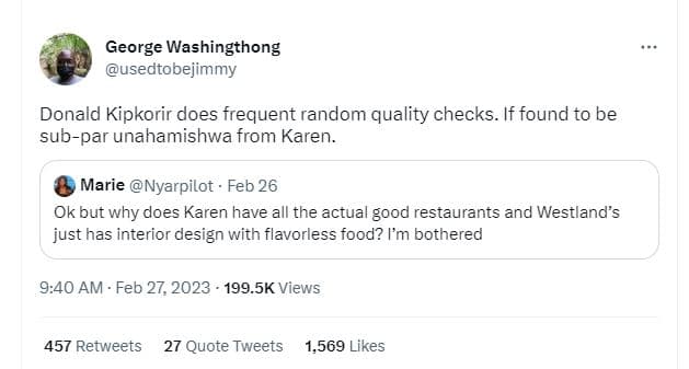 George washingthong usedtobejimmy donald kipkorir does frequent random quality c