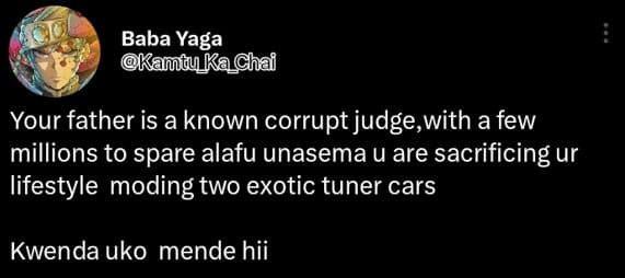 Baba yaga kamty_kachai your father is a known corrupt judge,with a few millions