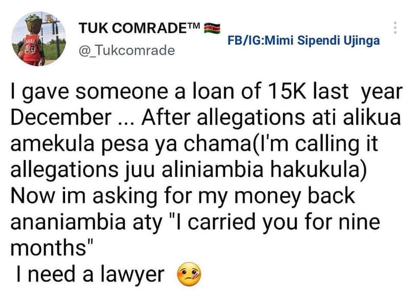 Tuk comradetm tukcomrade fbigmimi sipendi ujinga gave someone a loan of 15k last