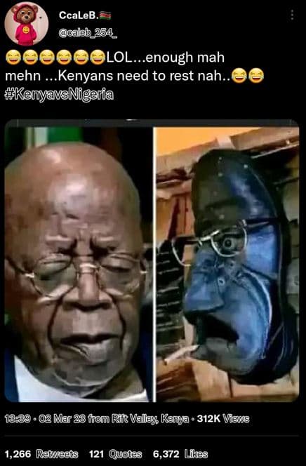 Ccaleb olab 254 lol..enough mah mehn kenyans need to rest nah. kenyavsmigeria 13