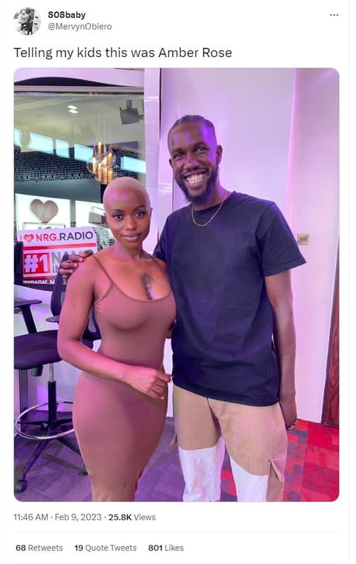 So8baby mervynobiero telling my kids this was amber rose nrgradio 11.46 am feb 9
