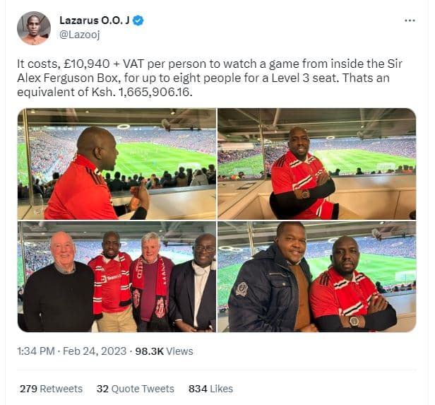 Lazarus 0.0. j lazooj it costs e10,940 vat per person to watch a game from insid