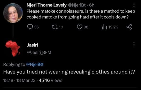 Njeri thorne lovely njeribt 6h please matoke connoisseurs, is there a method to