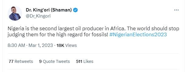 Dr. king'ori shaman dr_kingori nigeria is the second largest oil producer in afr