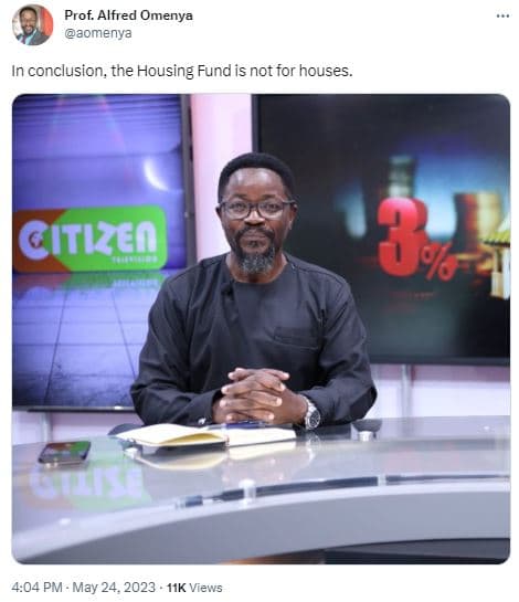 Prof. alfred omenya aomenya in conclusion, the housing fund is not for houses. i