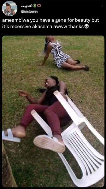 Naegair 20 aakan ameambiwa you have a gene for beauty but it's recessive akasema