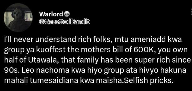 Warlord gazettedbandit i'il never understand rich folks, mtu ameniadd kwa group