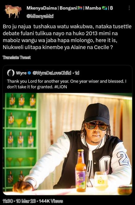 Mkenyadaima bongani mamba b mkenyjai bro ju najua tushakua watu wakubwa, nataka