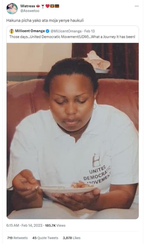 Mistress asswetoo hakuna picha yako ata moja yenye haukuli millicent omanga mill