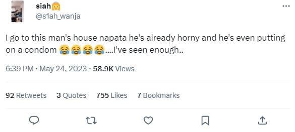 Siah slah_wanja g0 to this man's house napata he's already horny and he's even p