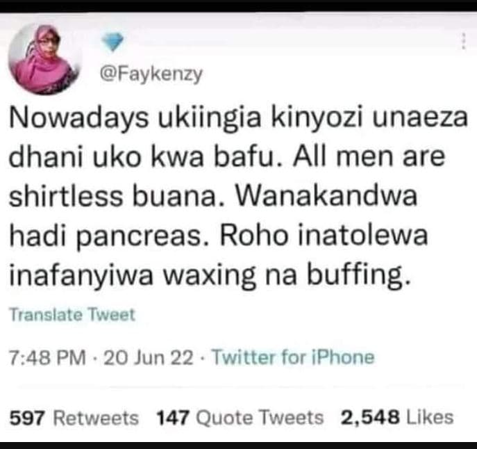 Faykenzy nowadays ukiingia kinyozi unaeza dhani uko kwa bafu all men are shirtle
